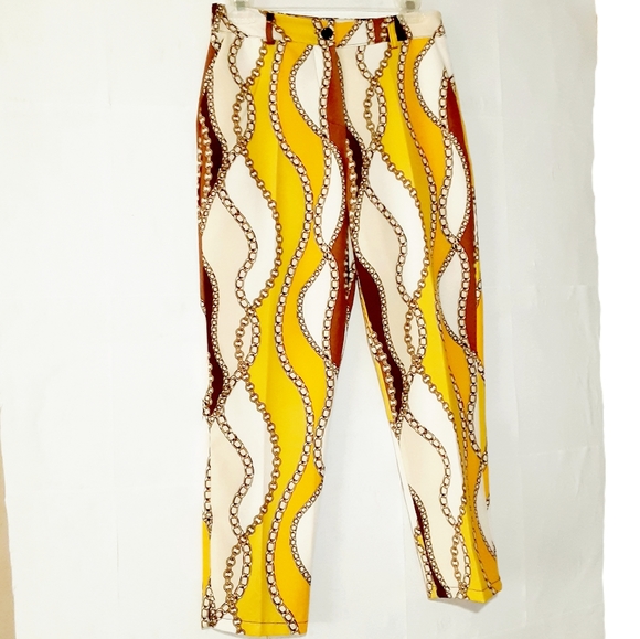 CHAIN Print Multicolored Ankle Pants NWT - Picture 12 of 12